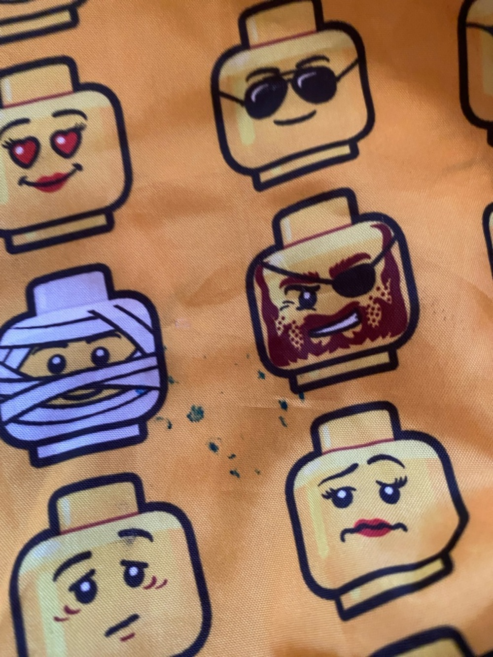 RARE LEGO Store yellow Nylon Tote Bag w/Storage pouch 16x17” Lightweight - Picture 5 of 8